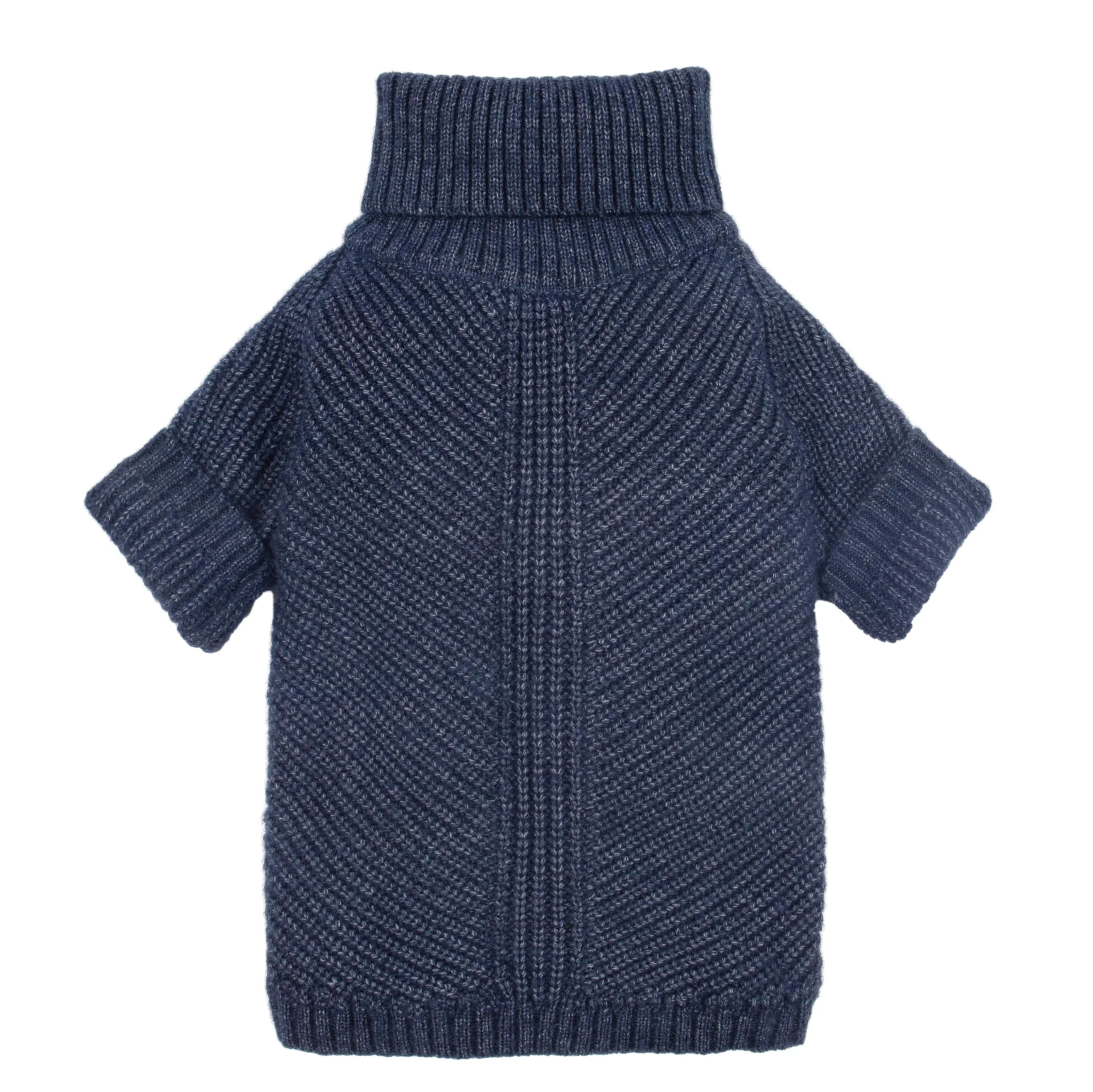 Certified Fitwarm Turtleneck Knit Dog Sweater Thermal Small Dog Coat Heather Navy Medium Pure