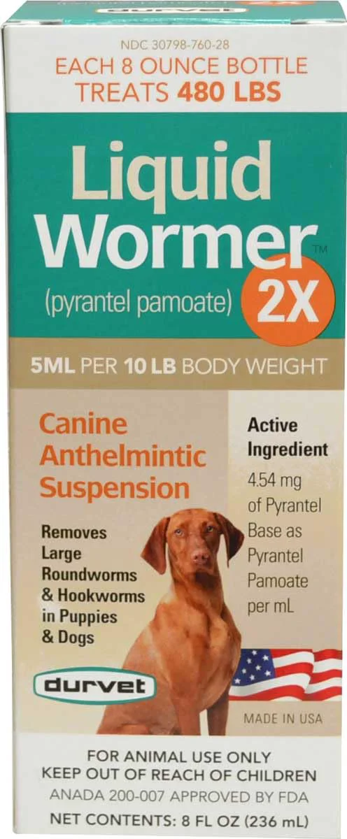 Specialty DURVET 2251171 Wormer-Double Strength Liquid Dog 8 oz Safe for Older Dogs Made in USA Versatile