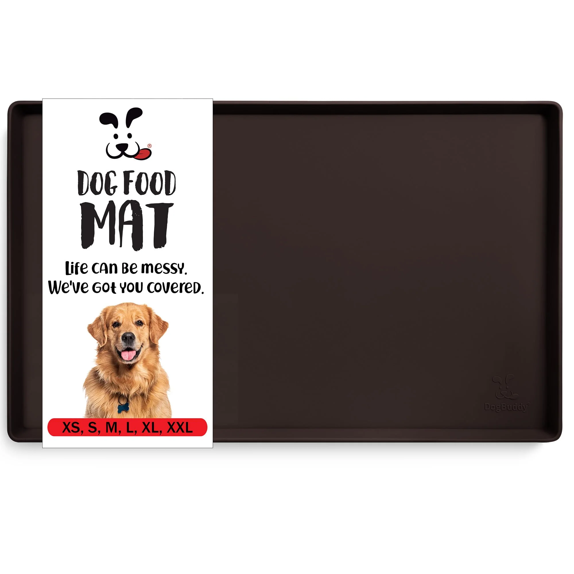 Lightweight DogBuddy Dog Food Mat – Waterproof Silicone Non-Slip Feeding Mat 24 x 16 in Coffee Authentic