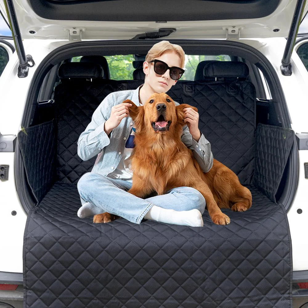 Elite HNCPSY SUV Cargo Liner for Dogs – Water-Resistant 70 x 40 Back Seat Cargo Cover with Bumper Flap Non-Slip Black First-Class