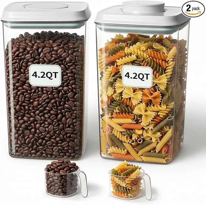 Sophisticated Pop Airtight Food Storage Containers Set with Lids Large 4.2Qt 4L Food Containers with Scoop Kitchen Pantry Organization and Storage BPA Stackable Ce Container 2 4.2Qt About ThisOverview High-Performance