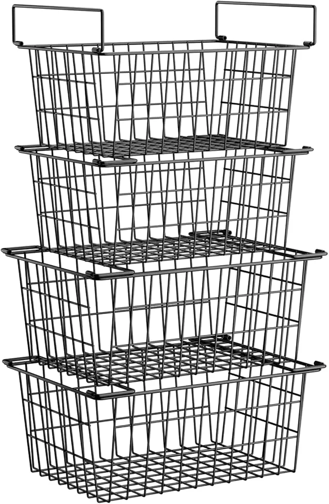 Professional zer Organizer Bins Large Capacity Stackable Baskets for Deep Chest zer Easy Get and Sort Bottom Frozen Meats Food Storage Containers Pantry Storage and Organization 4pcsAbout ThisOverview Functional
