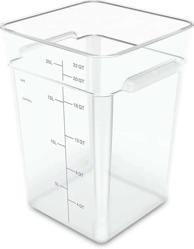 Exceptional Carlisle FoodService Products Squares Square Food Storage Container with Stackable Design for Catering Buffets Restaurants Polycarbonate Pc 22 Quarts ClearAbout ThisOverview Expertly Made