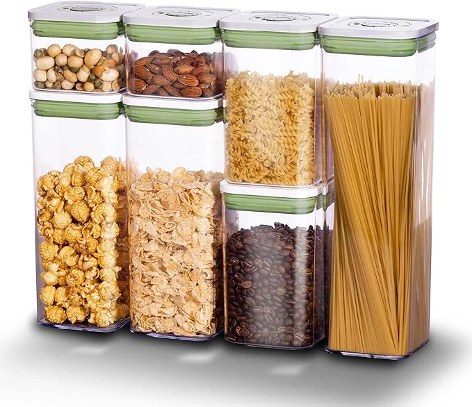 Sustainable linoroso Pop Airtight Food Storage Containers with Date Recording Lids Stackable Plastic Storage Containers Set of 7 Dry Ce Container Set for Pantry Countertop Fridge OrganizationAbout ThisOverview Organic