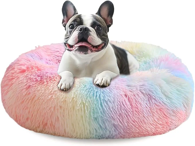 Excellent JOLLYVOGUE Calming Dog Bed Large Size Dog Anti-Anxiety Donut Large Pet Bed Professional