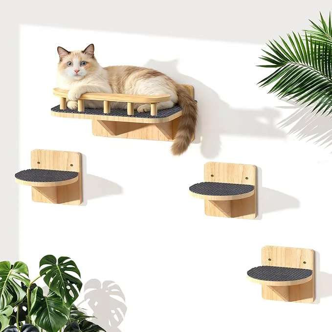 Sophisticated Cat Wall Shelves with 3 Steps Floating Cat Shelves Lightweight