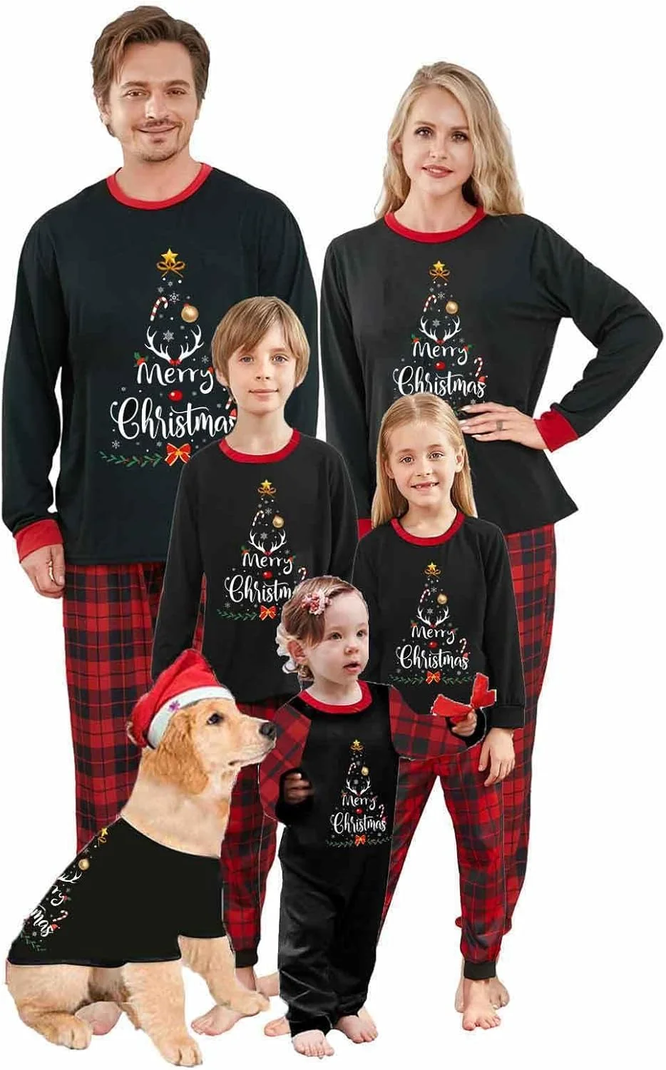 Selected Matching Family Christmas Pajamas Set – Xmas Sleepwear PJs High-End
