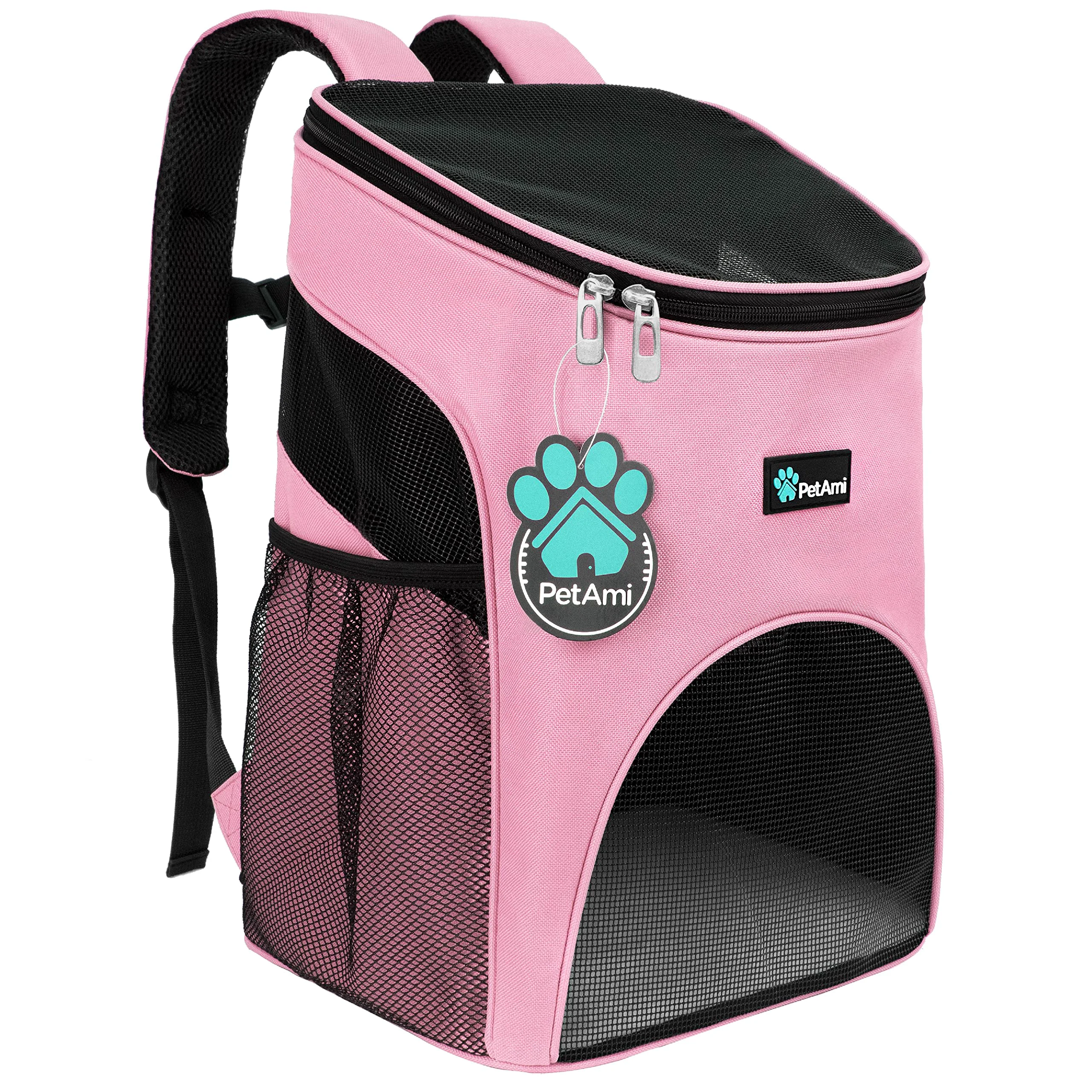 Effective PetAmi Small Dog Cat Backpack Carrier – Airline Ventilated 18 lb Pink Traditional