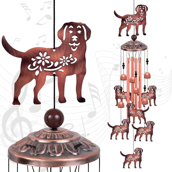 Contemporary Outdoor Dog Wind Chimes Gifts for Mom Grandma Woman Family Neighbor Unique
