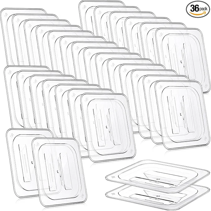 Organic Hoolerry 36 Pcs Food Pan Lid with Handle Polycarbonate 1 6 Size Hotel Pan Cover Clear Lid for Restaurant Commercial Food Container and StorageAbout ThisOverview Long-Lasting