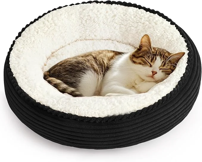Casual Love’s cabin Round Donut Cat and Dog Cushion Bed 20in Pet Bed Unique