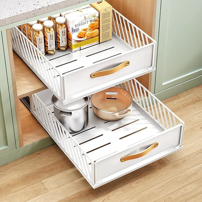 Relaxed Pull out Cabinet Organizer Fixed with Adhesive Nano Film Heavy Duty Slide out Pantry Shelves Drawer Storage Sliding Mesh Cabinet Basket with Handle for Kitchen Bathroom Home 15.8 W X 21 D X6.2 HAbout ThisOverview Natural