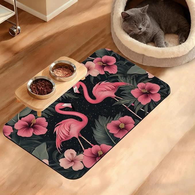 Dependable Pet Feeding Mat Non-Slip Water Bowl Placemat Pet Supplies 12 x 20 High-Grade