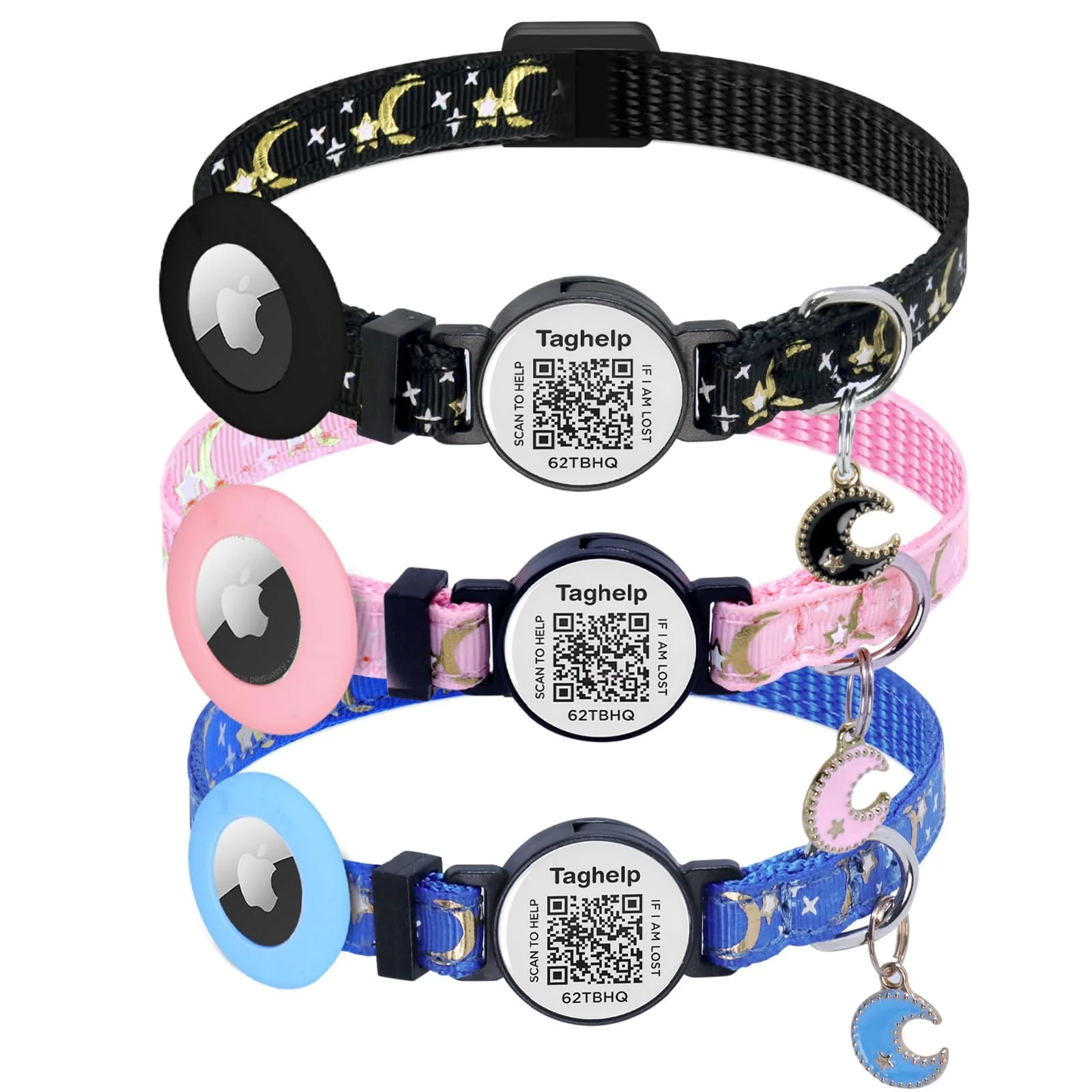 Next-Generation Taghelp 3 Pack Airtag Cat Collar Pure