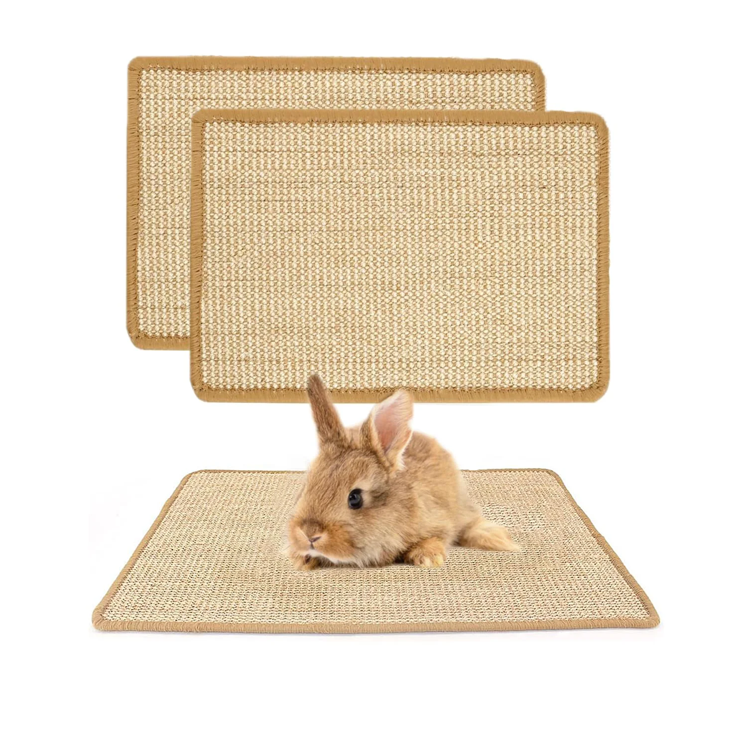Reliable PODOO Bunny Scratch Pads – Natural Sisal Mats for Rabbits Small Pets 2 Pack 23.6 x 15.7 in Selected