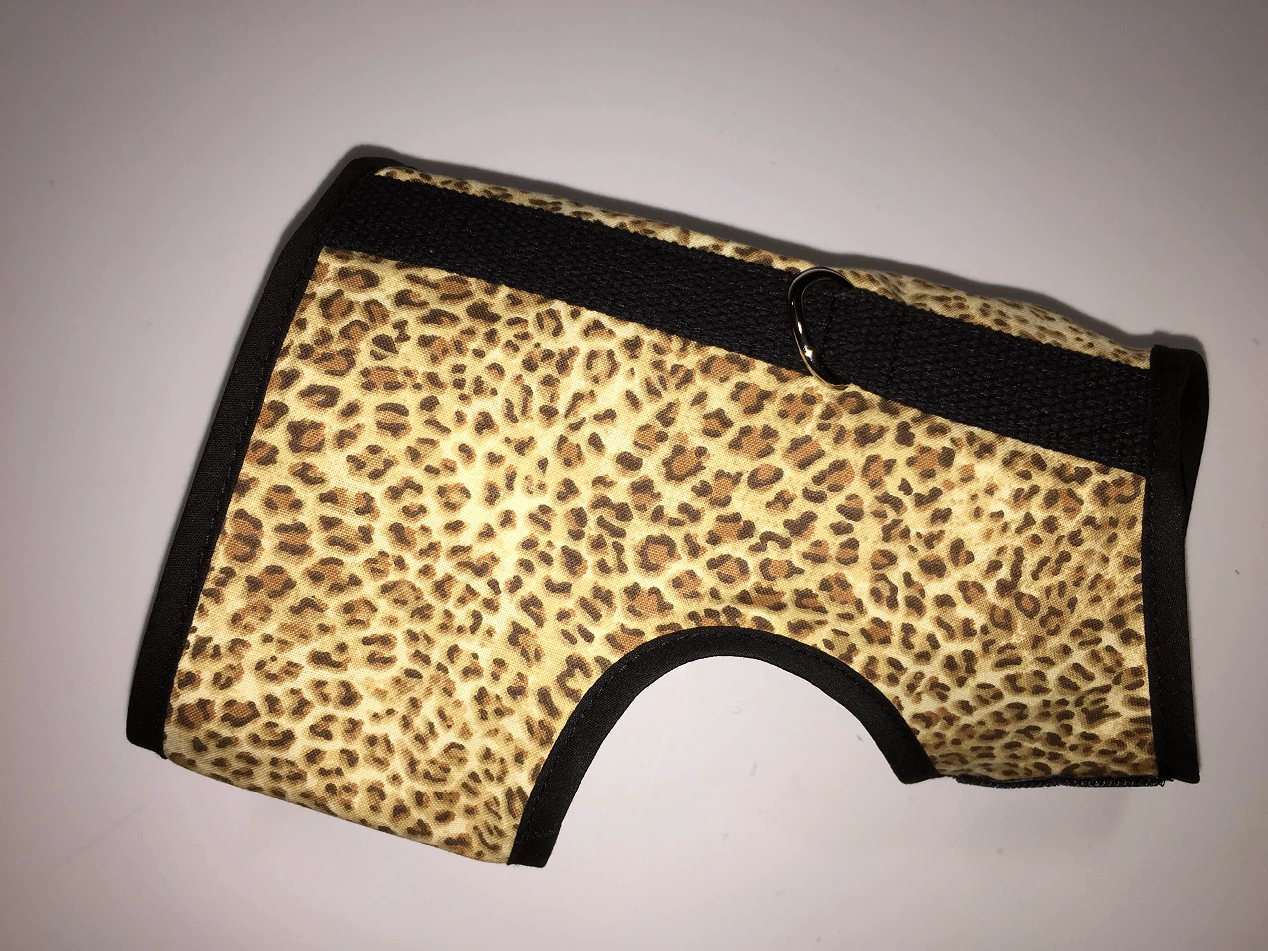 Pure Kitty Holster Cat Harness – Leopard XS Secure Soft Cotton Walking Harness Made in USA
