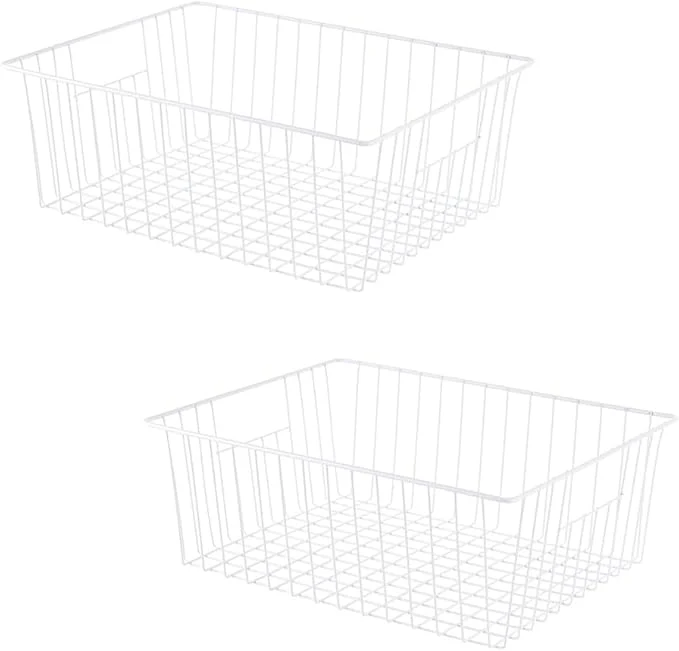 Premium Material 16 L x 12 W Wider zer Storage Organizer Baskets Container Deep Metal Wire Chest Upright Refrigerator Divider Bins with Built-in Handles for Cabinet Pantry Closet KitchenAbout ThisOverview Prestigious