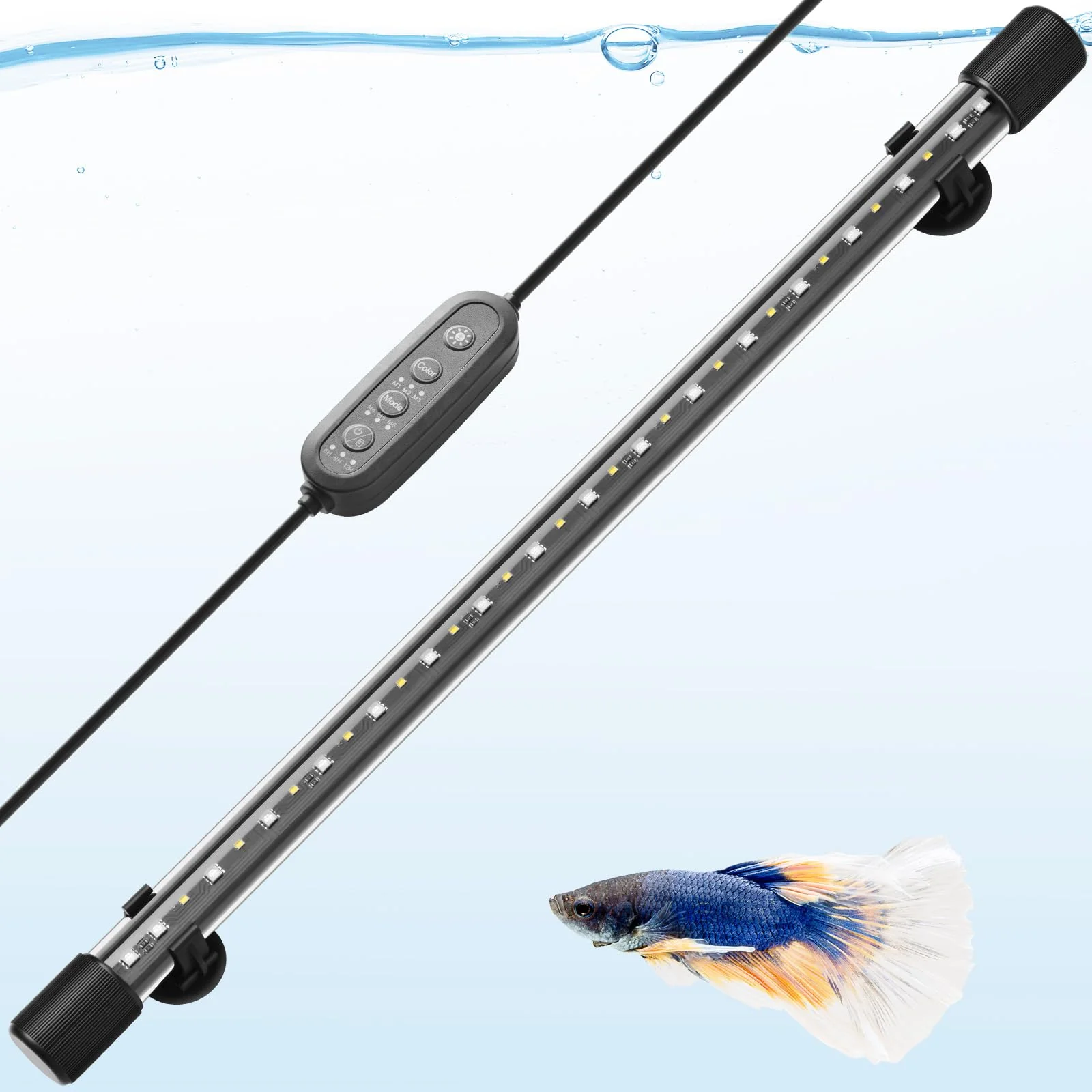 Genuine FEDOUR 22.8in Submersible Aquarium LED Light – Full Spectrum RGBW IP68 24 7 Natural Mode Reusable