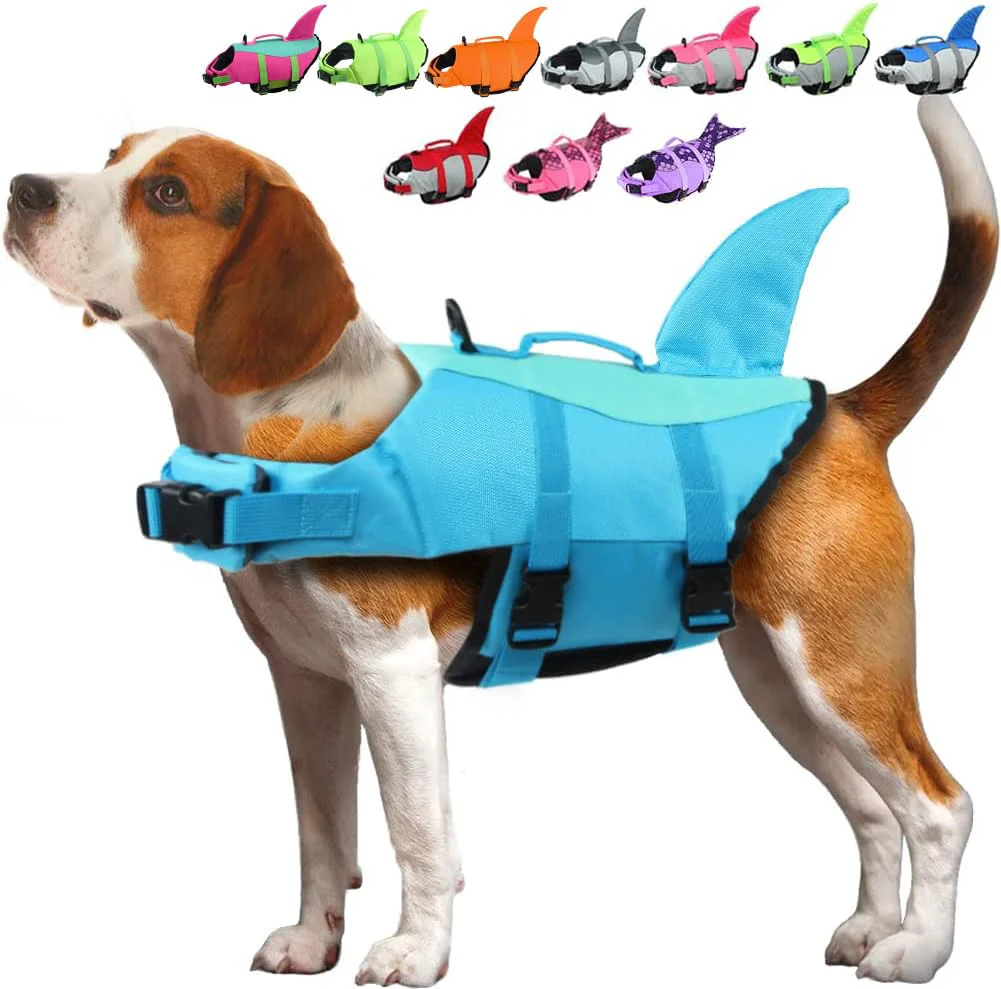 Proven EMUST Dog Life Jacket XS Pool Blue – Ripstop Vest with Rescue Handle Adjustable Straps Recyclable