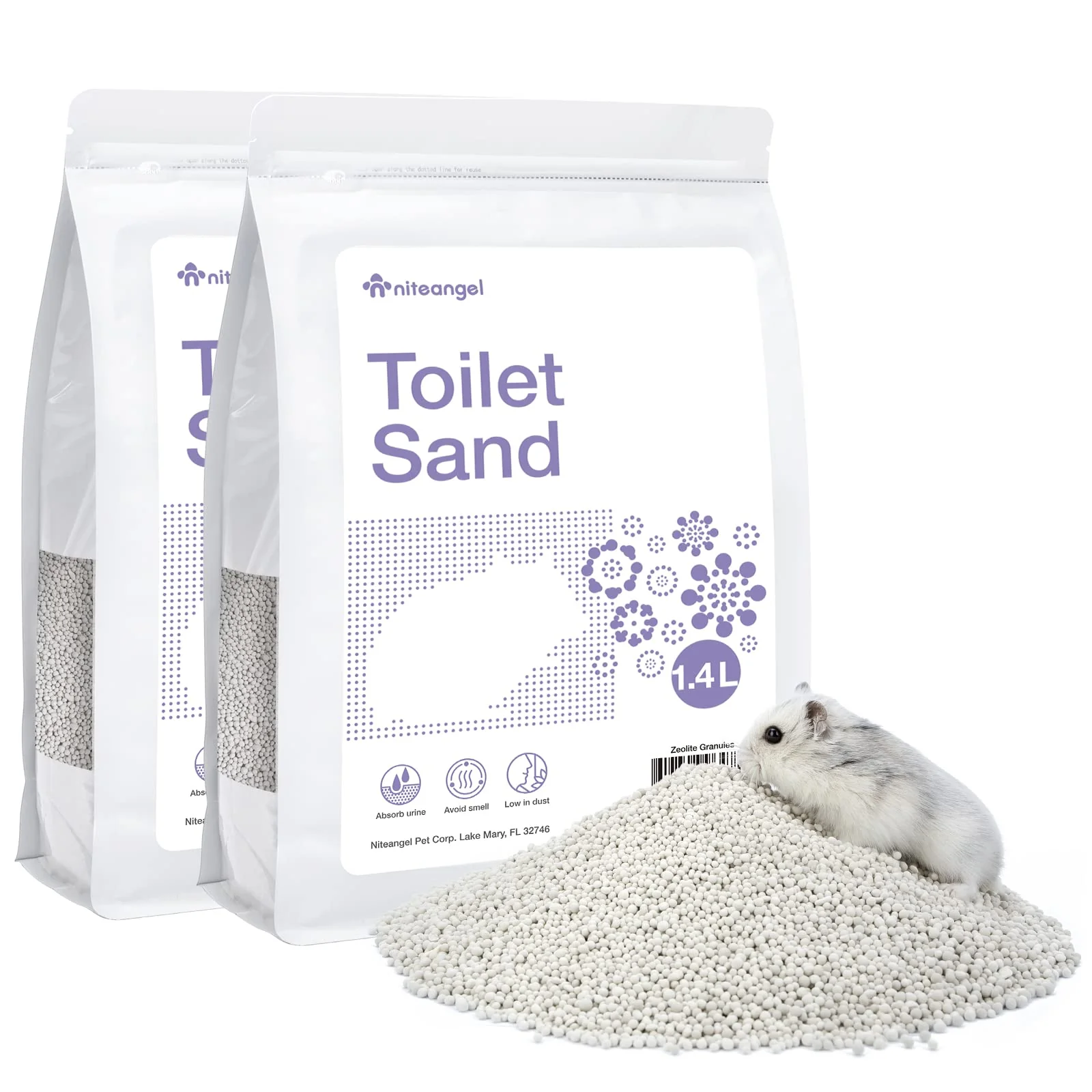 Effective Niteangel Training Litter Potty Sand – Hamster Sand Bath 1.4 L Purple Label Clean