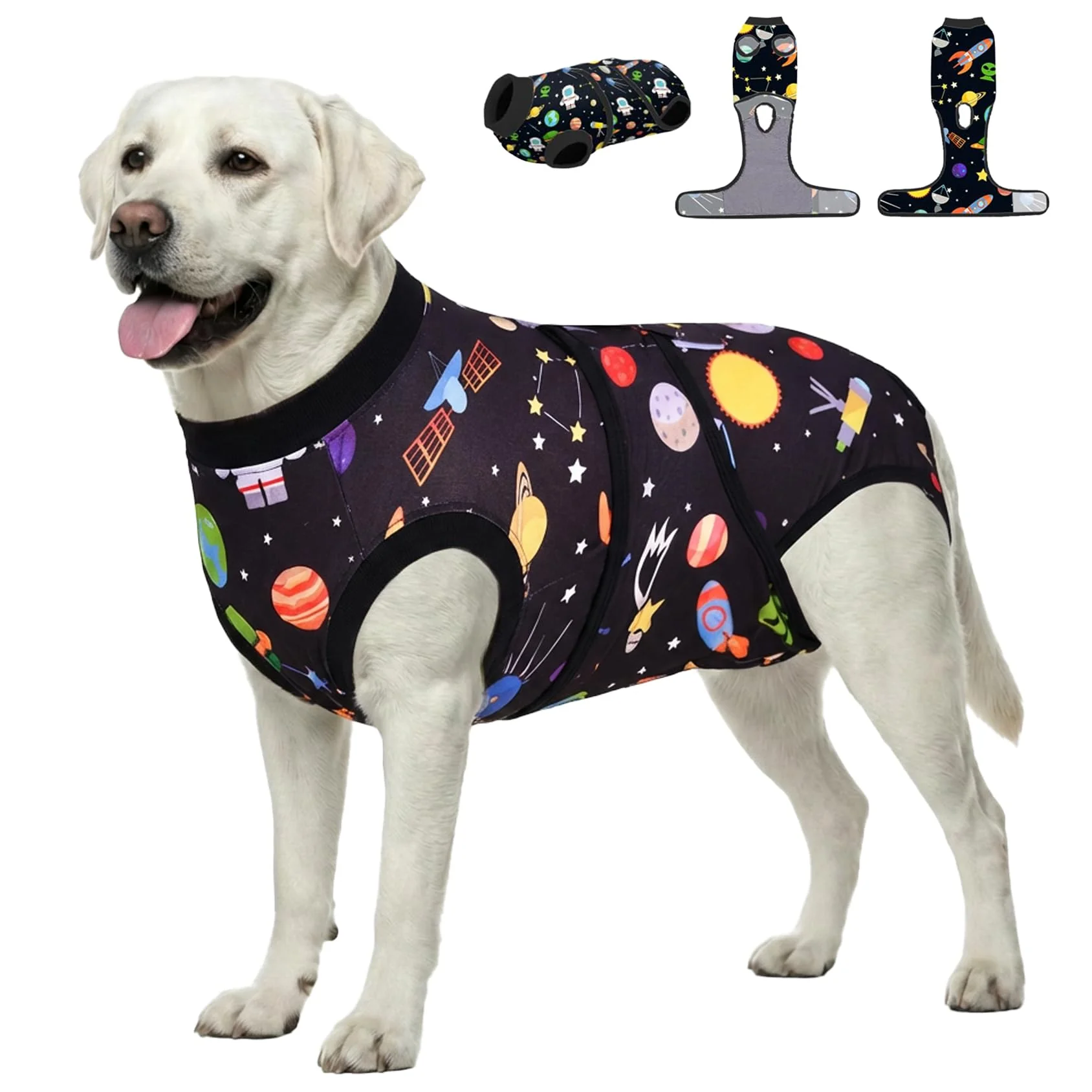 Trendy PetWarm Dog Surgery Suit – Anti-Lick Recovery Bodysuit Black 2XL Clean
