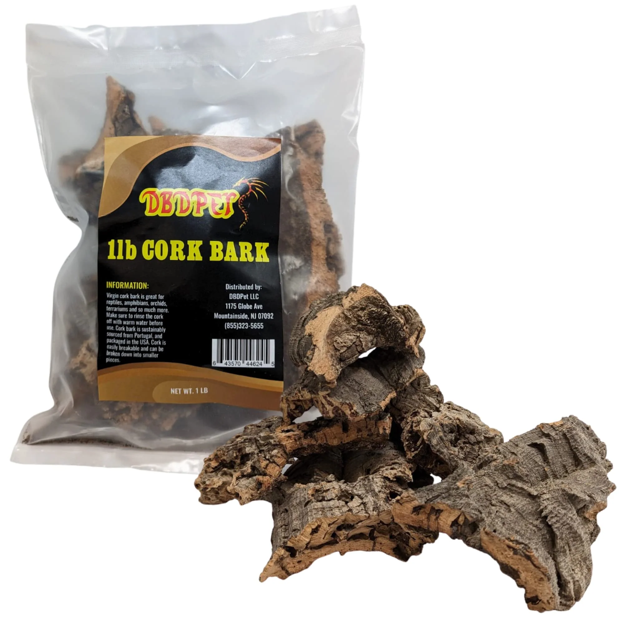 Excellent DBDPet Virgin Reptile Cork Bark – Assorted Pieces 1 lb for Terrariums Orchids Small Pets Prestigious