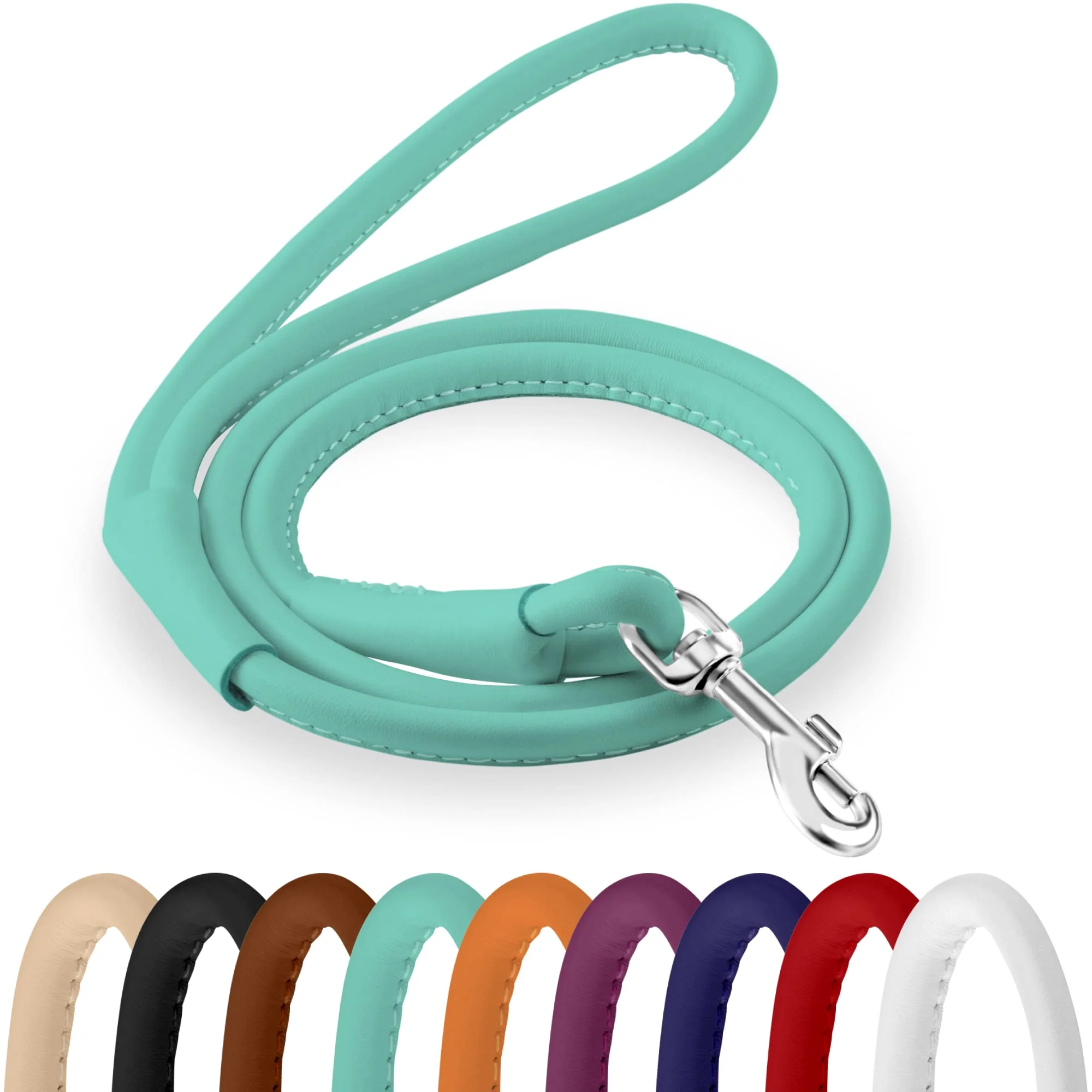 Selected CollarDirect Rolled Leather Dog Leash – 4ft 6ft Soft Padded Training Lead Trusted