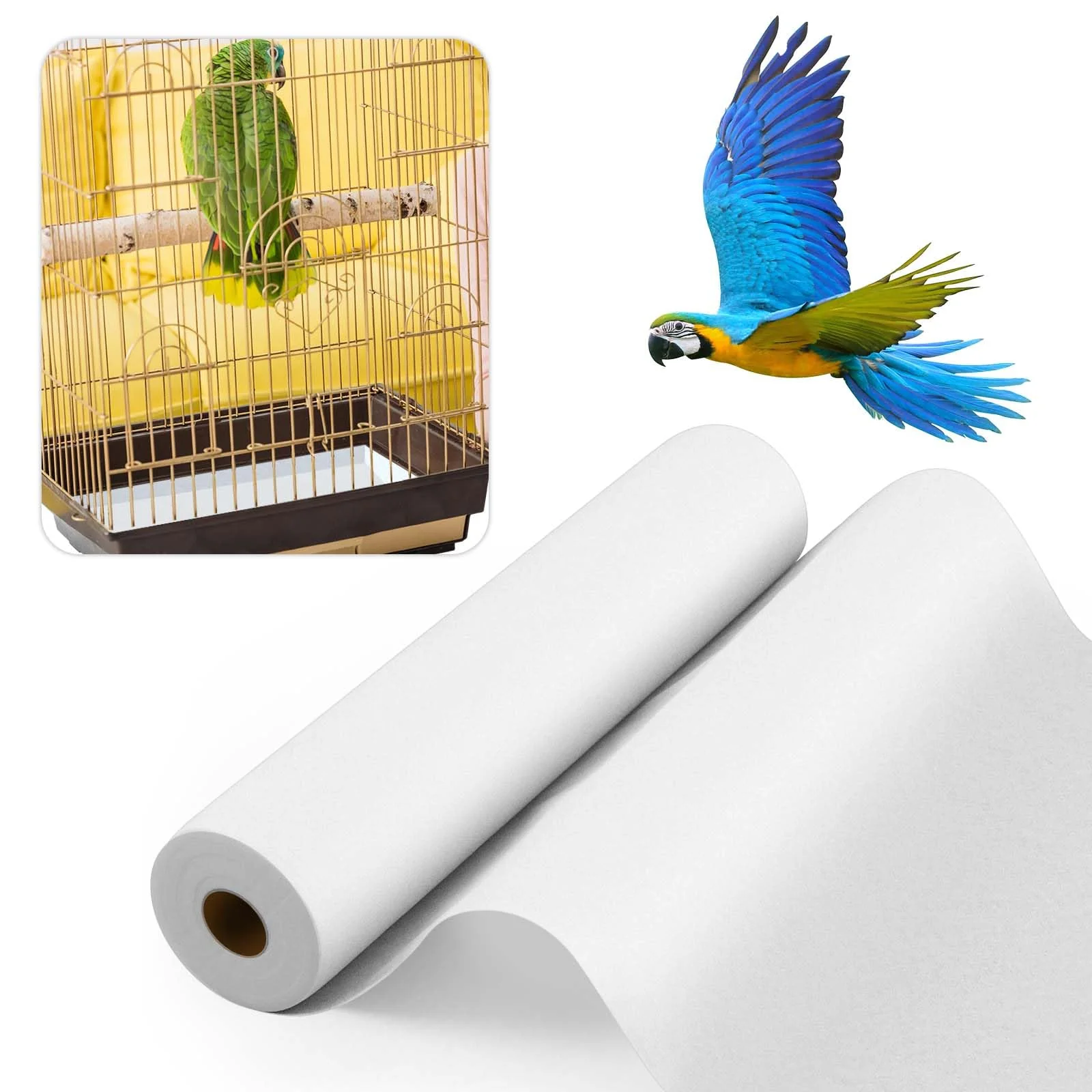 Consistent Drydiet 100 ft x 18 in Bird Cage Liner – Disposable Parakeet Cage Liners White Fine