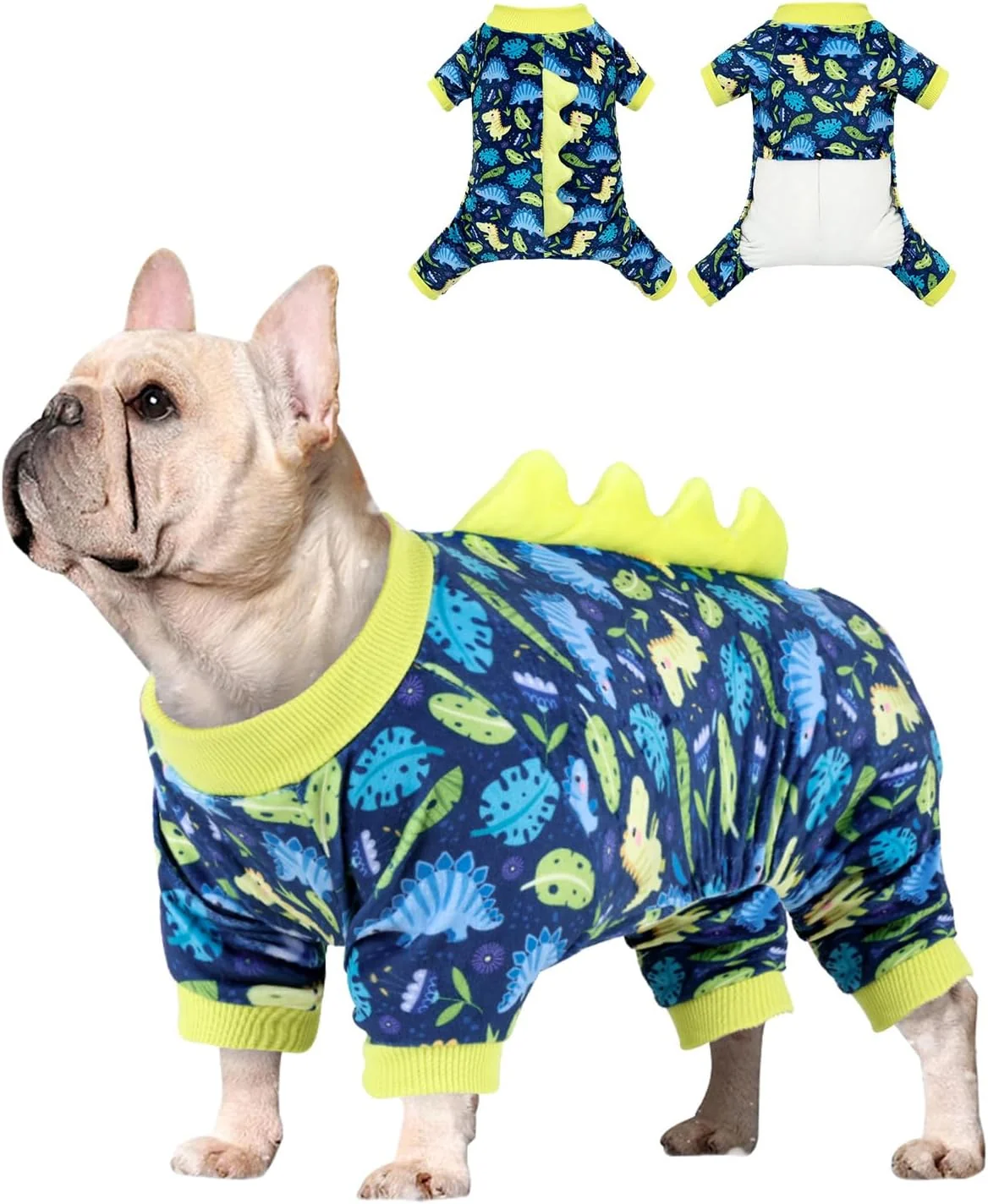 Safe CuteBone Dinosaur Costume Dog Pajamas Stretchy Spandex Crystal Velvet Sleepwear Coat for Small Dogs Soft Warm Pet Outfit Clothes for Cold Weather Cozy Pullover Design COSP10L User-Friendly
