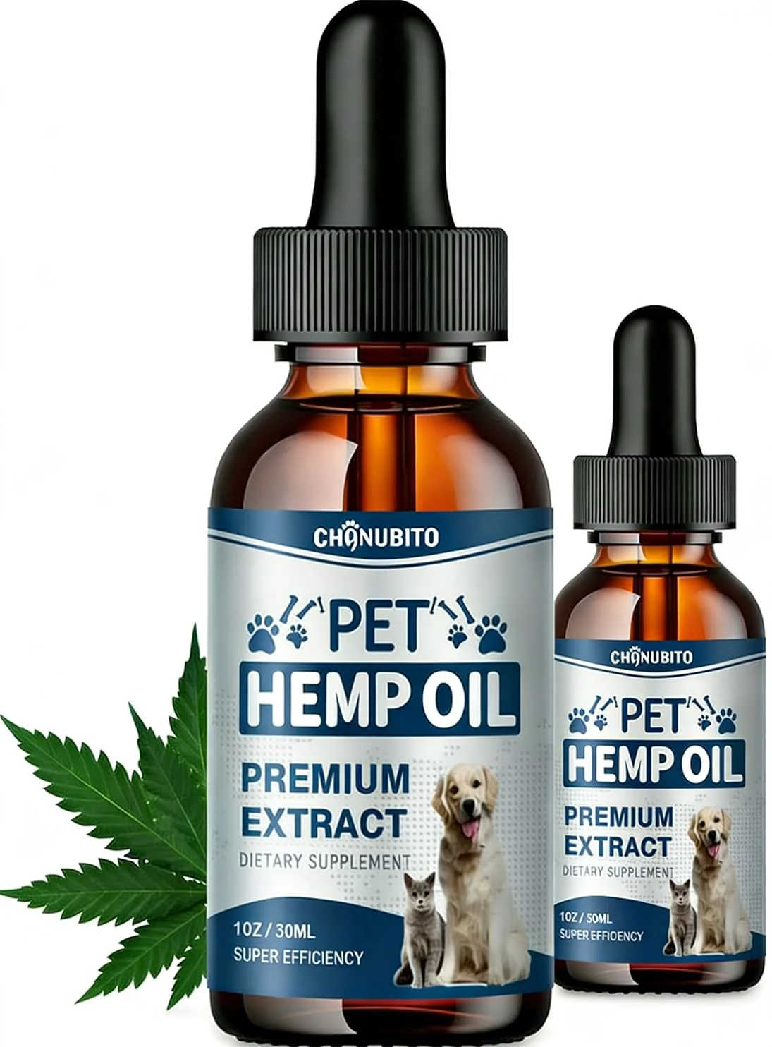 High-Performance CHANUBITO Hemp Oil for Dogs Cats 2 Packs – May Support Anxiety Joint Comfort Sleep User-Friendly