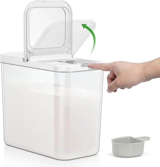 Sophisticated Rice Flour Storage Container – 12.7 Qt 25 Lbs Crystal-Clear Plastic Food Storage Container Bin with Pop-up Lid for Grains Beans Dry Food Holder for Kitchen Pantry Organization and StorageAbout ThisOverview Fashionable