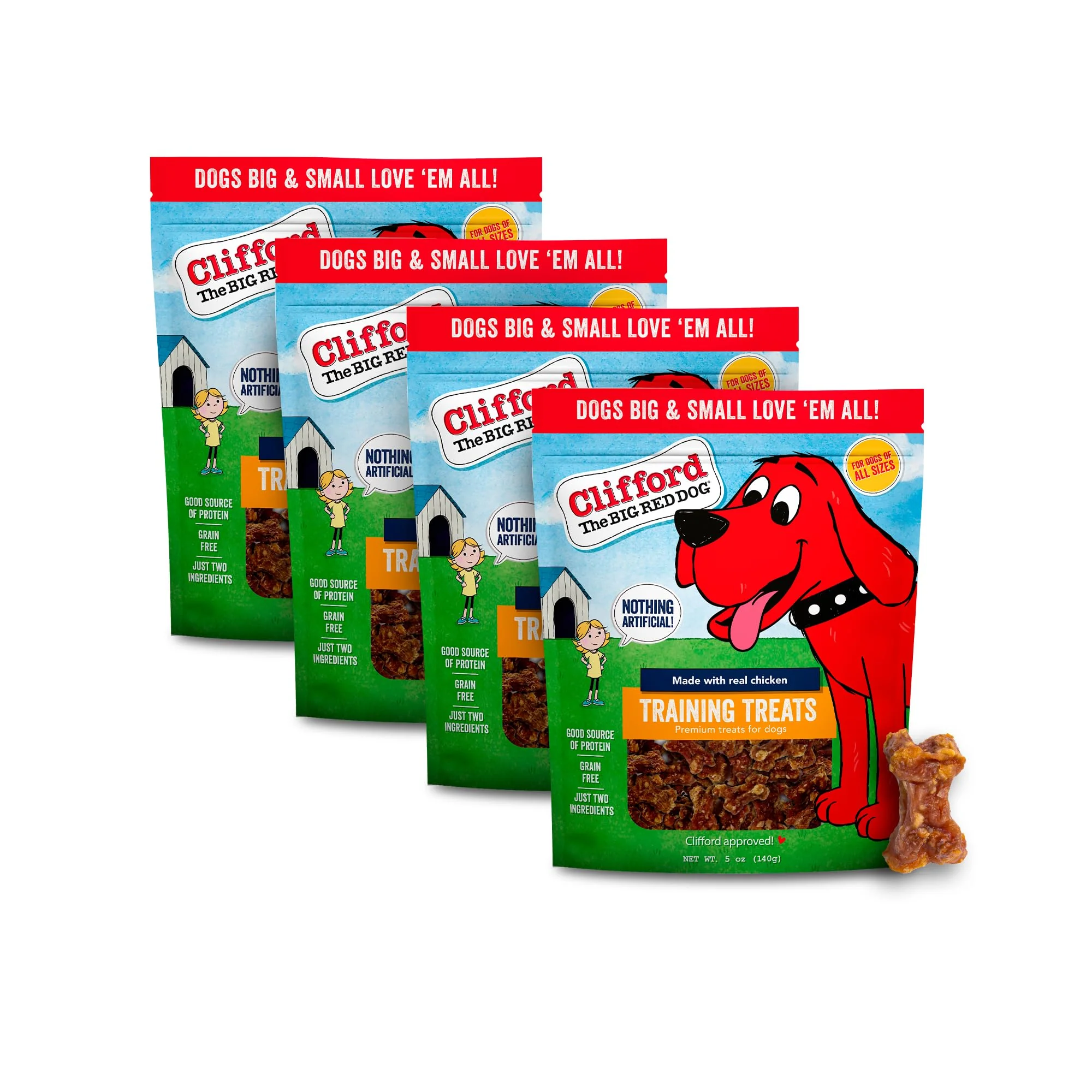 Casual Clifford The Big Red Dog Soft Training Treats for Puppies Dogs – Grain- Chicken Mini Bites 20oz Recyclable