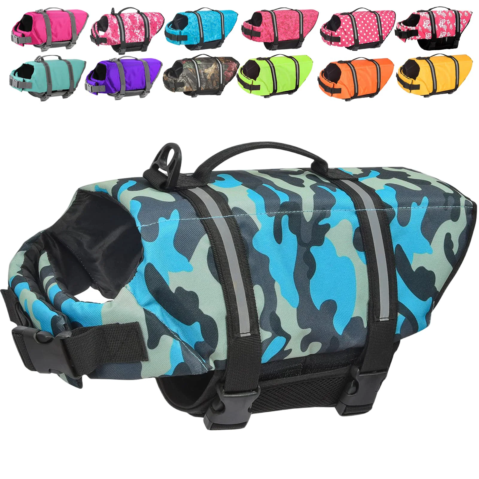 Optimized Doglay Dog Life Jacket – Adjustable Reflective Dog Vest for Safe Swimming Fine