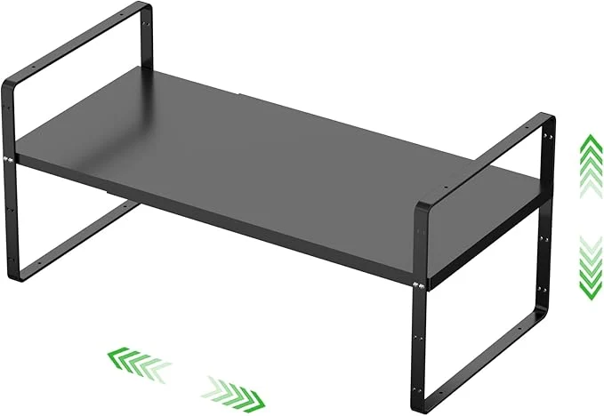Responsible Expandable Cabinet Storage Shelf Stackable Organizer Rack for Kitchen Bathroom Pantry Spice Cupboard Countertop Home Office Desk Heavy Duty Black Large 1 PACK 10.2 Inch DepthAbout ThisOverview Original