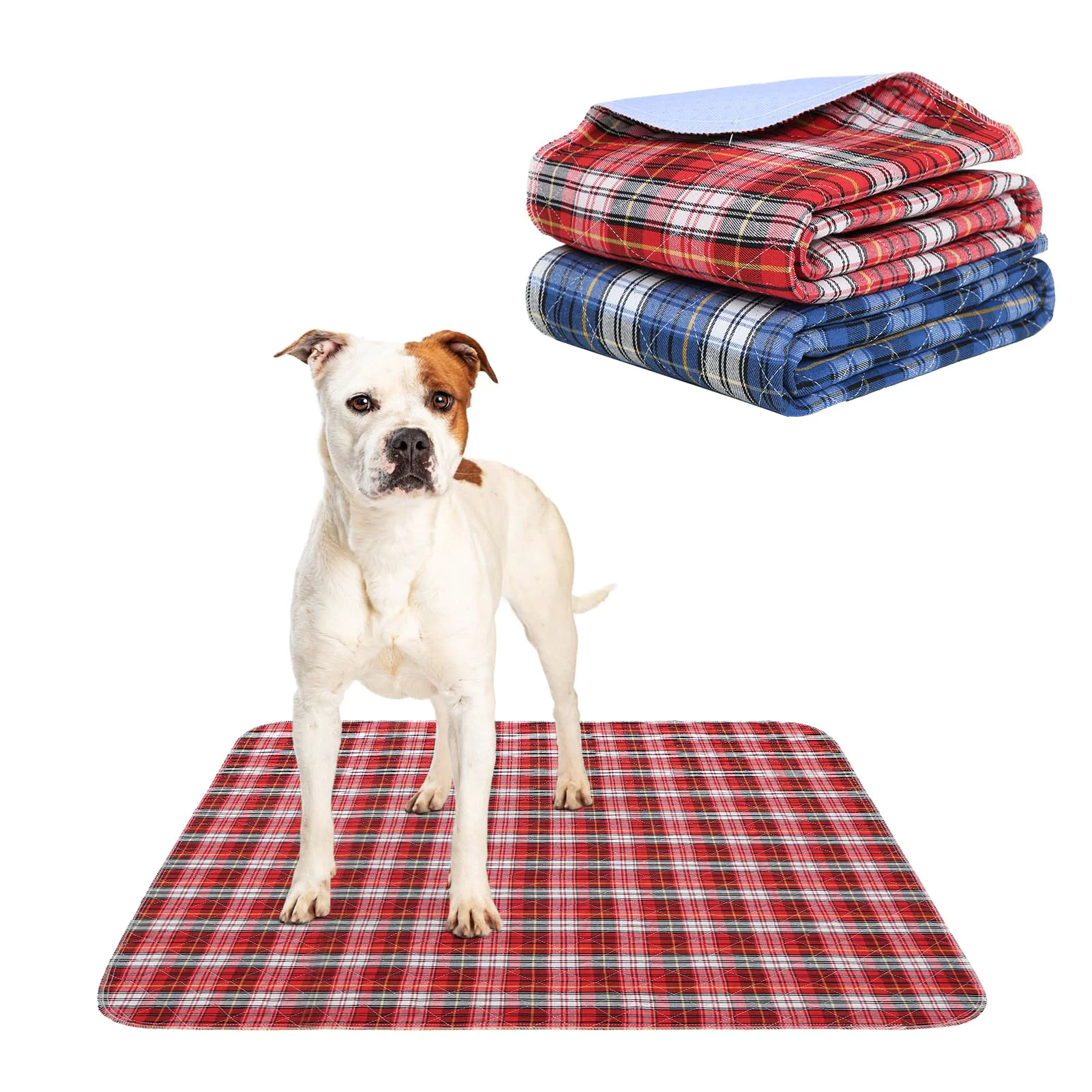 Breathable KOOLTAIL Reusable Puppy Pads 2 Pack – Washable Waterproof Non-Slip Plaid Training Pads 31×36 Consistent