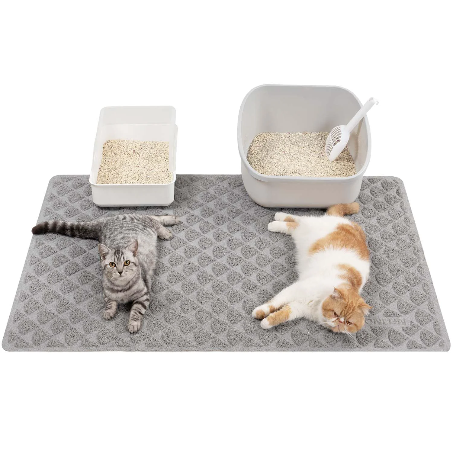 Verified Conlun Cat Litter Mat 47 x 35 Premium PVC Litter Trapping Mat Non-Slip Waterproof Eco-Friendly