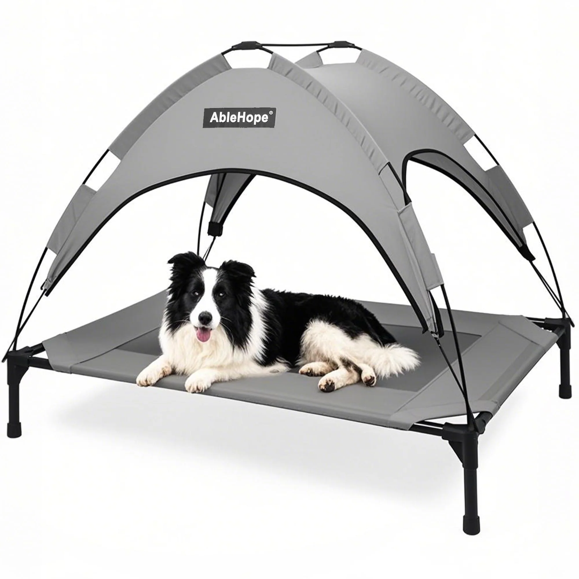 Casual AbleHope d Pet Cot with Canopy Shade – Raised Dog Bed for Indoor Outdoor Use Secure