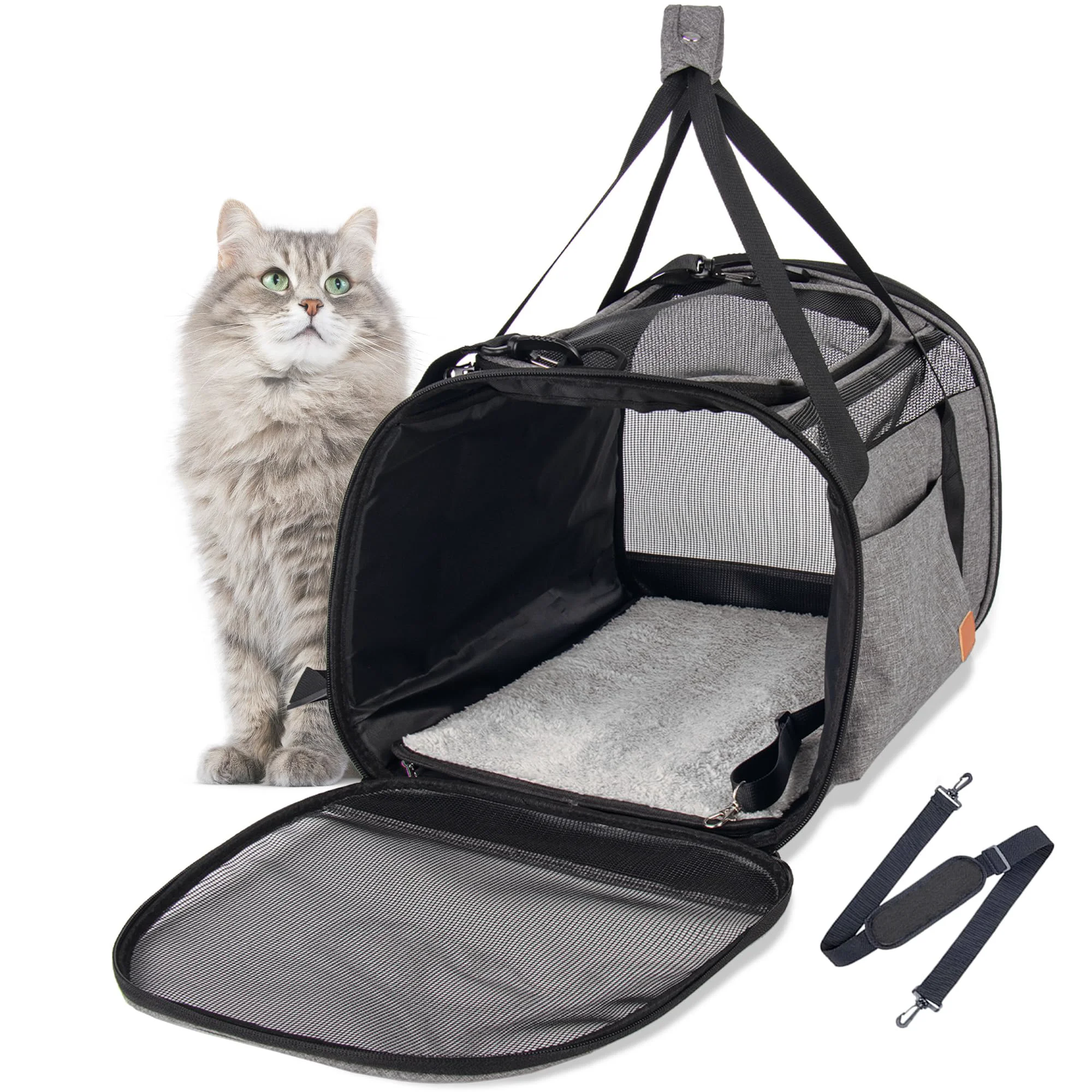 Specialty Eniosvar Cat Carrier for Large Cats – Soft Sided Mesh Airline Foldable Washable Up to 20 lbs Trusted