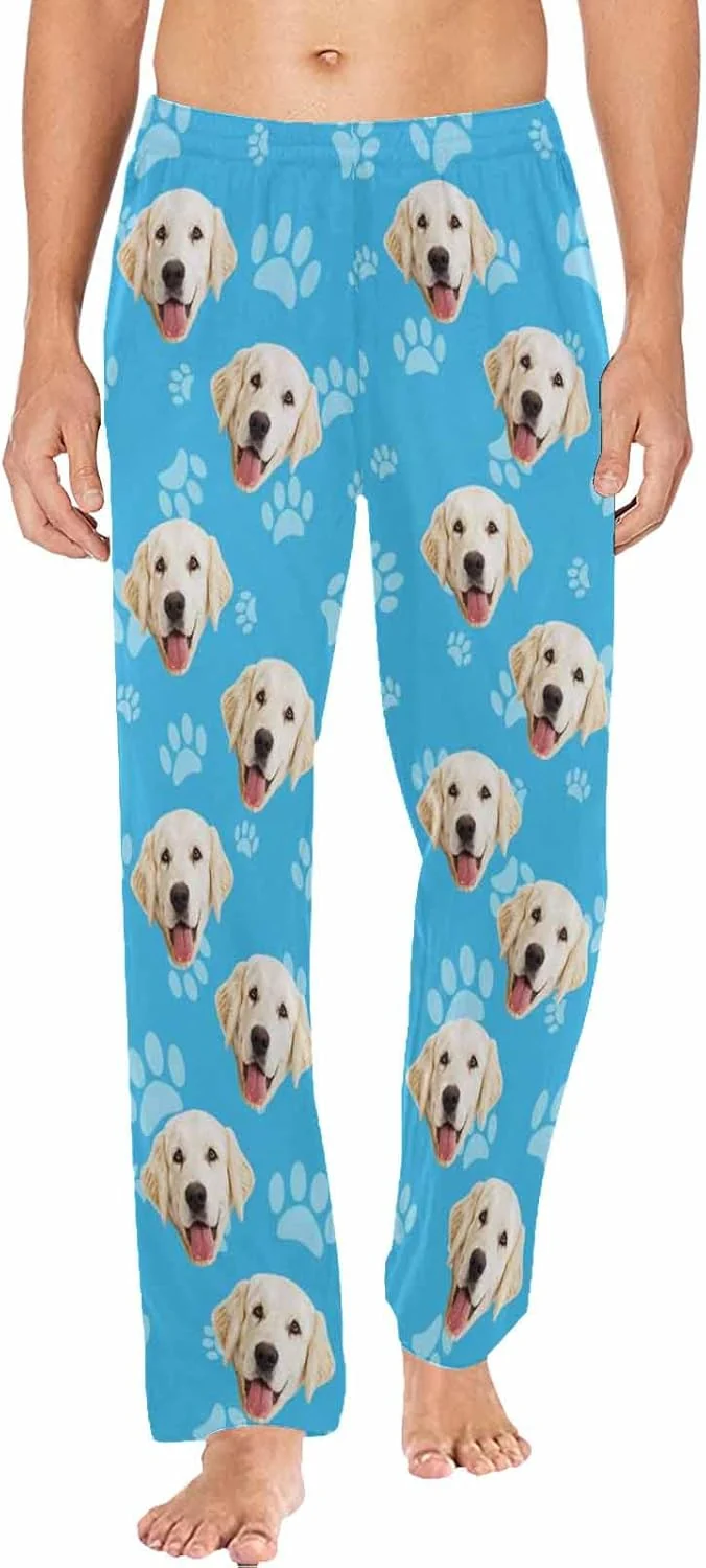 Professional MyPupSocks Customized Face Pajamas Pants Photo Pajama Bottoms for Men S-XXL Flexible