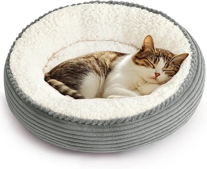 Soft Love’s cabin Round Donut Cat and Dog Cushion Bed 20in Pet Bed Trendy