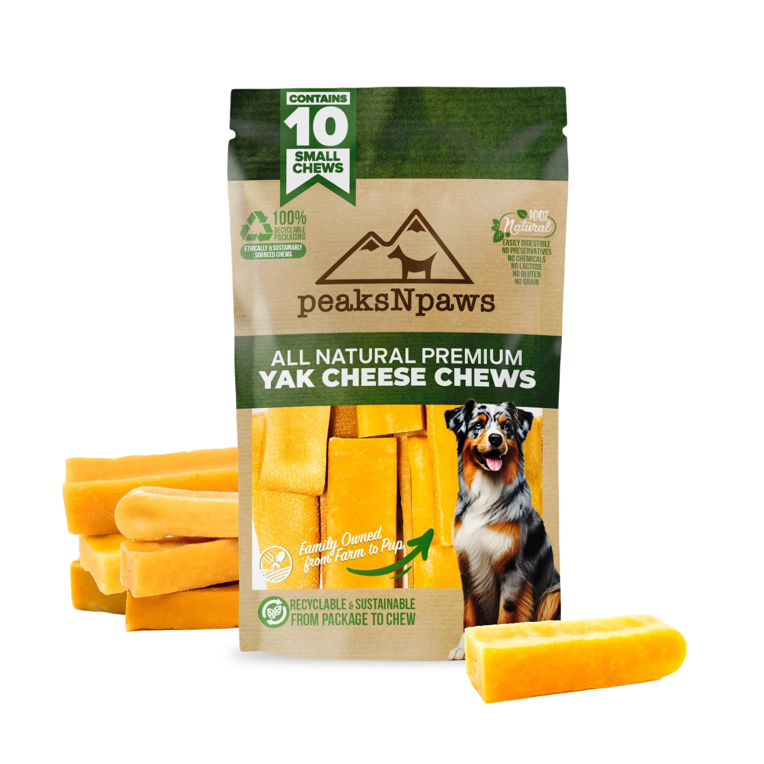 Elegant peaksNpaws Yak Cheese Himalayan Dog Chews – Natural Long-Lasting Lactose- Treats Convenient