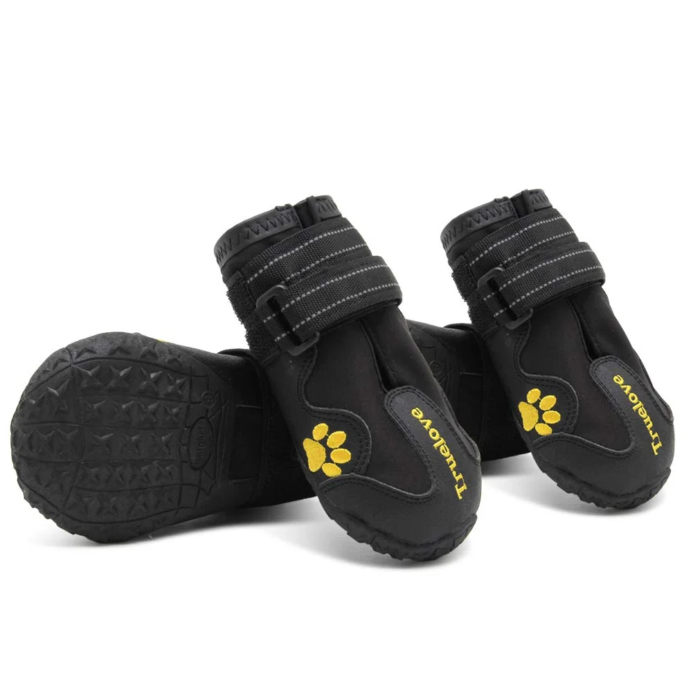 Fine MOKCCI Truelove Dog Boots – Waterproof Paw Protectors with Reflective Straps for Small to Large Dogs Fast