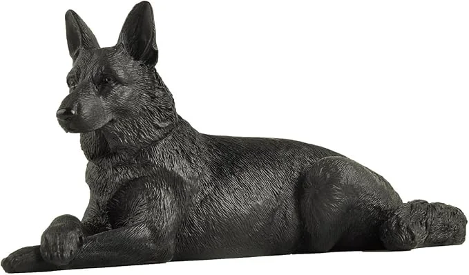 Healthy JFSM INC. 6 Black German Shepherd Dog Figurine – Hand-Painted Gift Elite