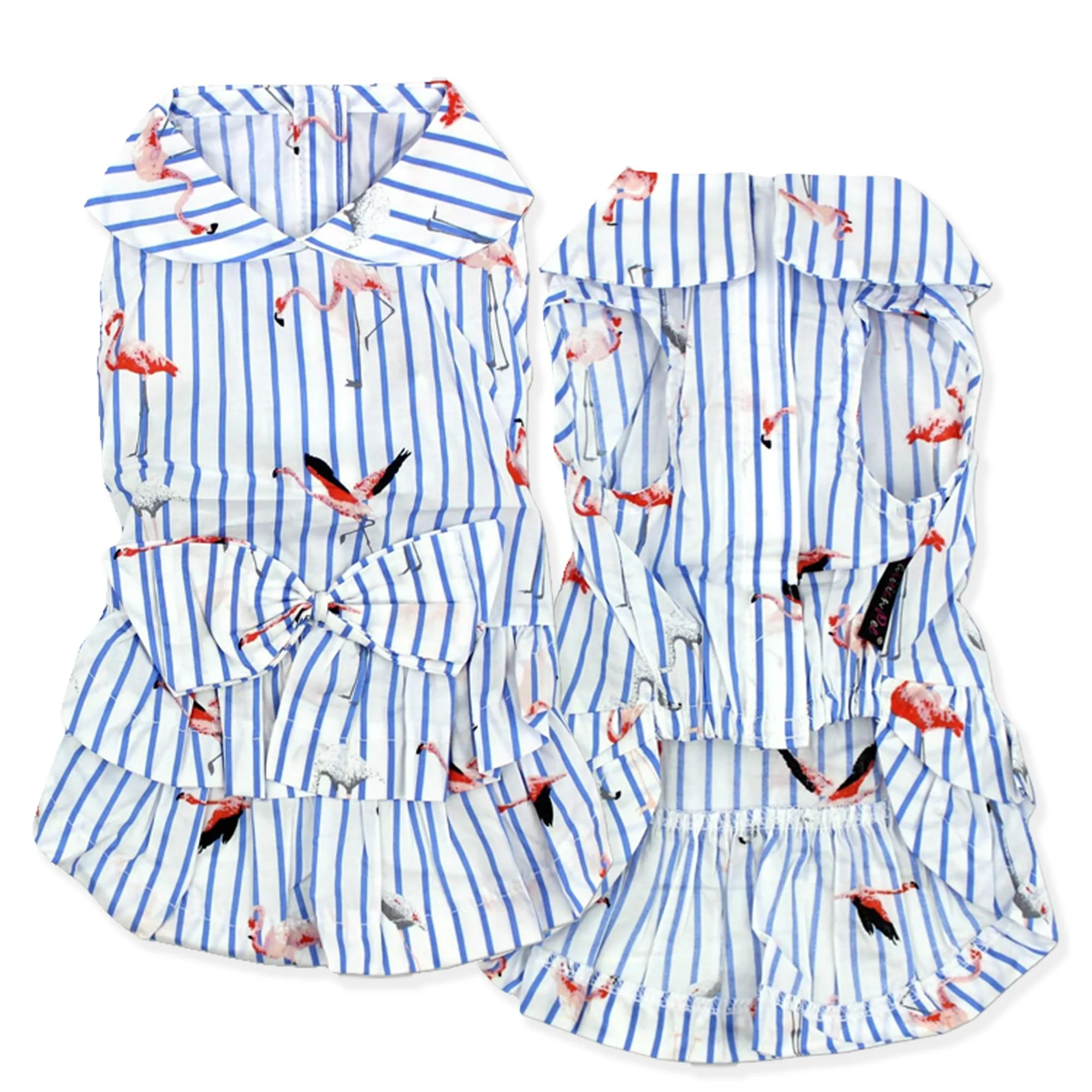 Trendy Parisian Pet Flamingo Summer Dress First-Class