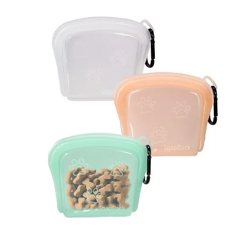 Verified MODERN-X SnapPack Dog Treat Bag – 3-Pack Reusable Silicone Pouches Excellent
