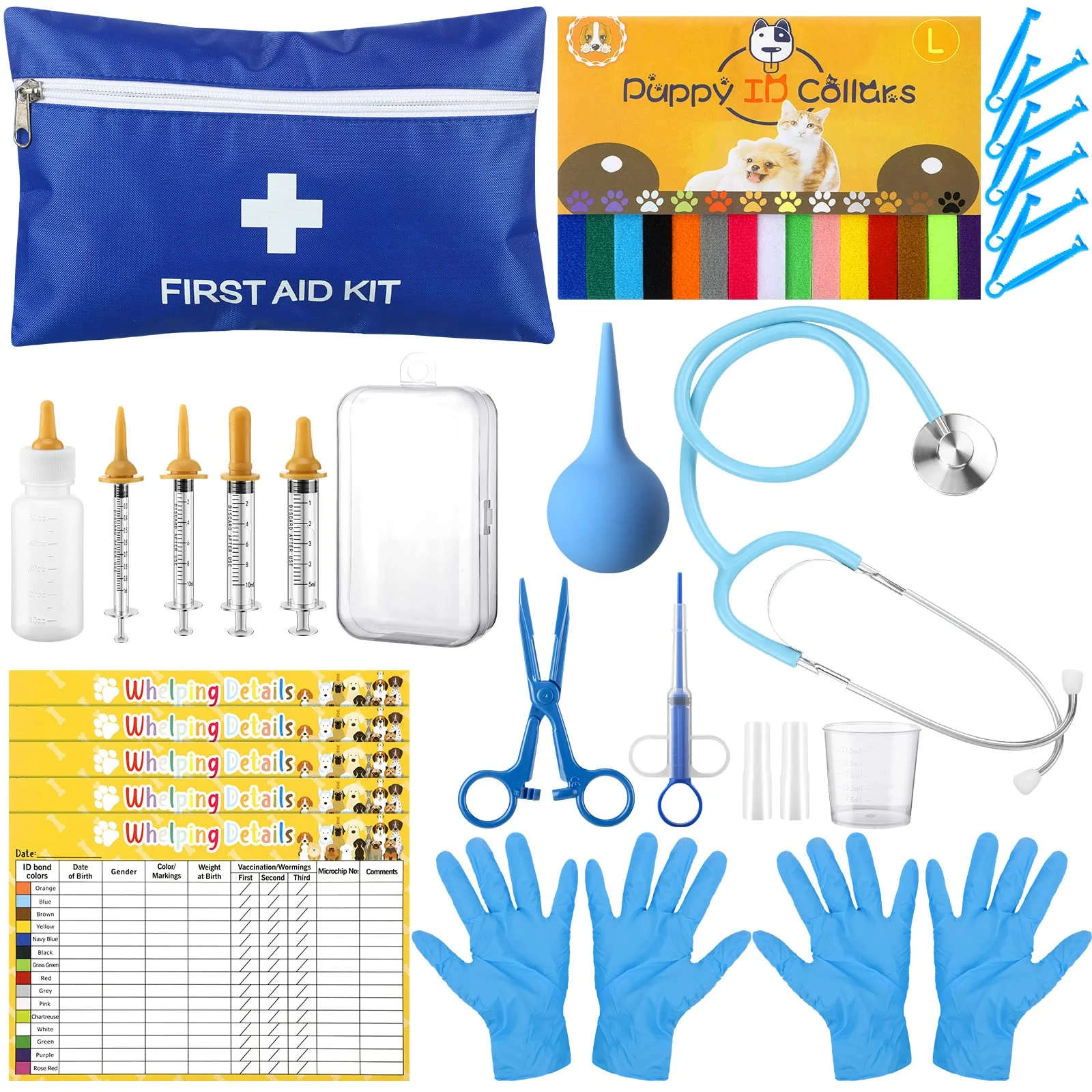 Optimized LEIFIDE 48-Piece Puppy Kitten Whelping Kit – Complete Whelping Supplies Versatile
