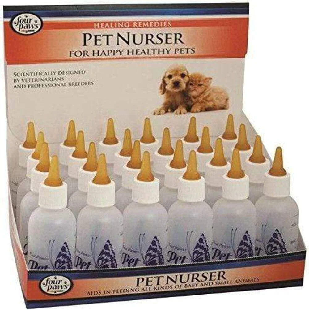Trusted Four Paws Nurser Bottles 2oz – 24pc Counter Box Small Pet Feeding Bottles Selected