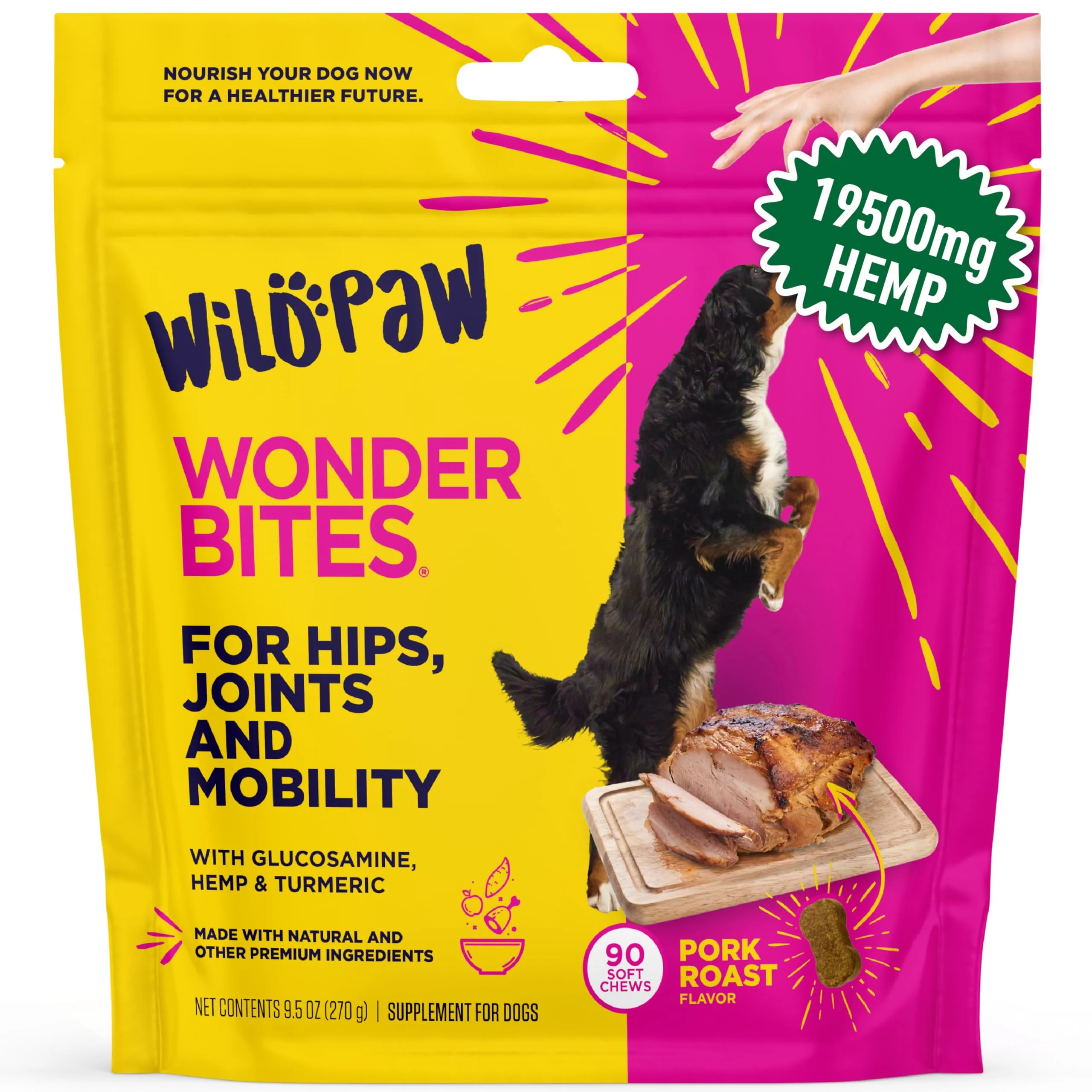 Responsible WildPaw WonderBites Hemp Joint Chews for Dogs – Mobility Support Pain Relief 90 Soft Chews Smooth