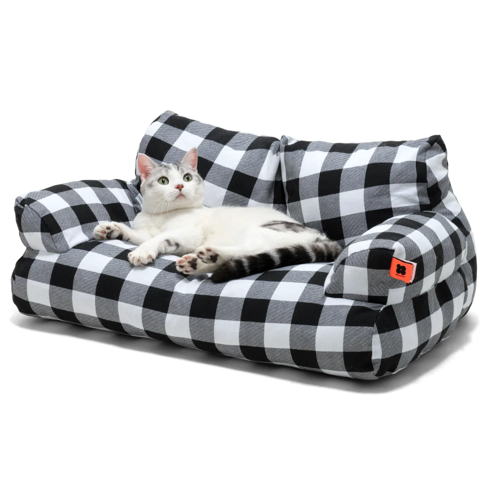 Specialty MEWOOFUN Pet Sofa Bed for Medium Pets — Removable Cover Nonskid Bottom Black White Fast
