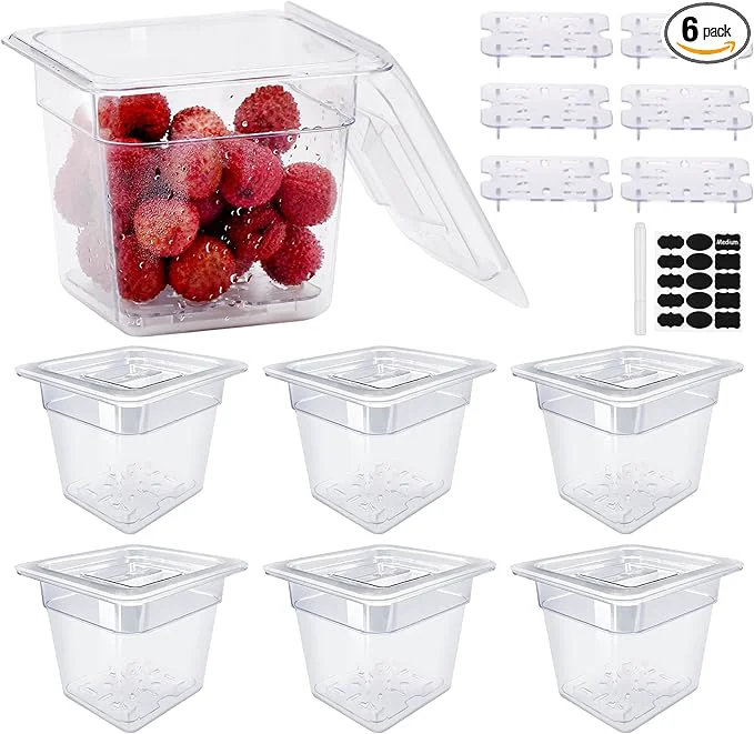 Relaxed 1 6 6” 6 Pack NSF Commercial Food Pans with Lids Drain Tray 1 6 Size 6 Inch Deep Restaurant Containers Food Storage with Capacity Scale Restaurant Supplies Hotel Pan PolycarbonateAbout ThisOverview First-Class